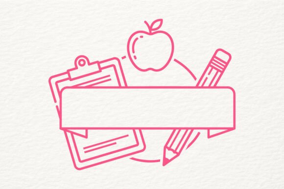 Clipboard Apple Pencil Banner: A Versatile SVG for School Projects