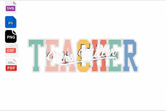 Customizable Teacher Name SVG for Embroidery