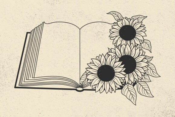Flower Book with Sunflowers: A Charming Embroidery Design