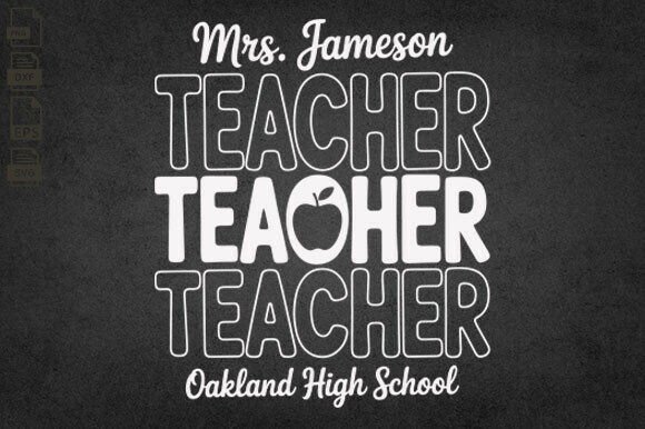 Personalized Teacher SVG for School Name