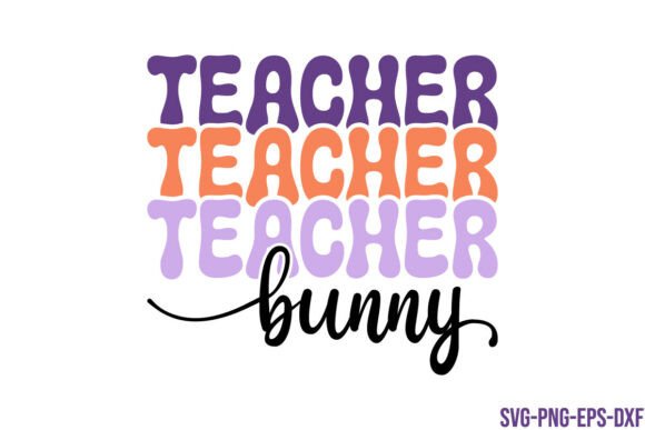 Retro Teacher Bunny SVG for Embroidery