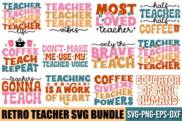 Retro Teacher SVG Bundle: A Groovy Embroidery Choice
