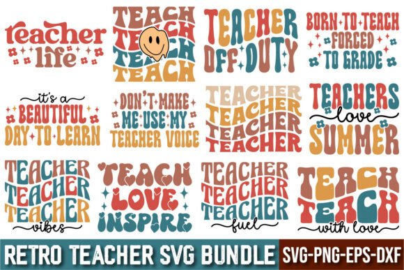 Retro Teacher SVG Bundle: A Versatile Design