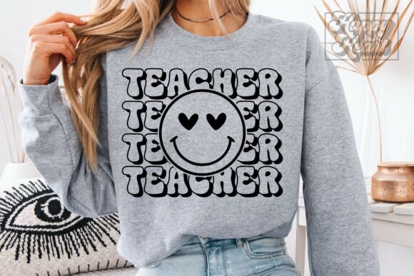 Retro Teacher SVG PNG for Embroidery