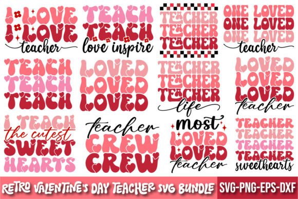 Retro Valentine Teacher SVG Bundle Review
