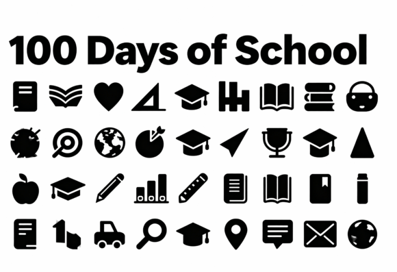 Review: 100 Days of School Icons SVG Clipart