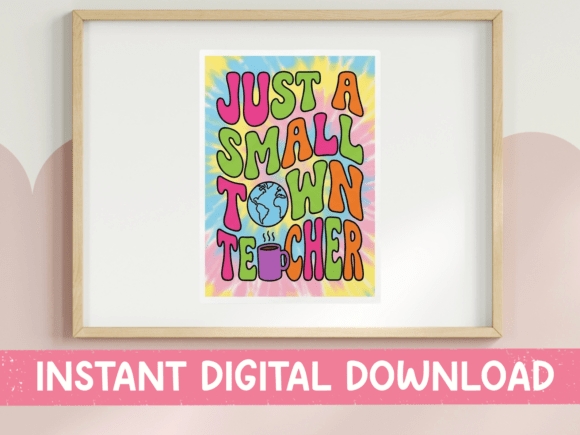 Small Town Teacher Groovy SVG: A Vibrant Embroidery Design