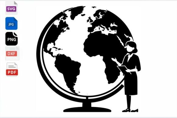 Teacher Globe SVG PNG DXF PDF Clip Art Review